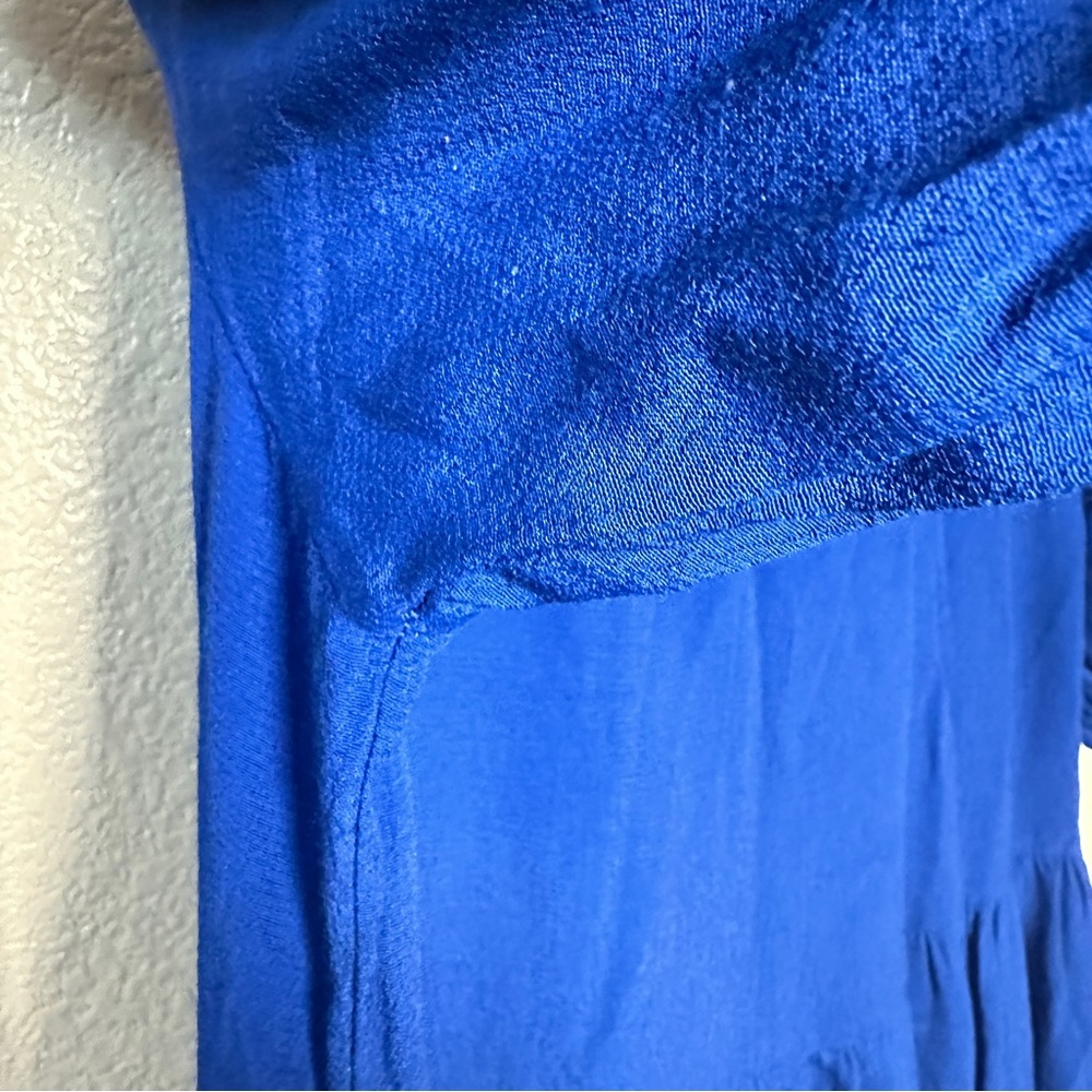 Zara Blue Tiered Dress Sz XS Pockets - Picture 2 of 11
